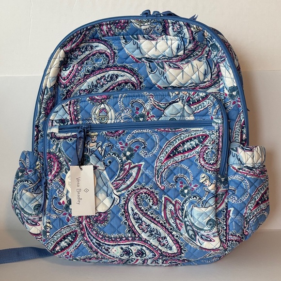 Vera Bradley Disney Princess XL Campus Cinderella Paisley Backpack - Picture 1 of 8